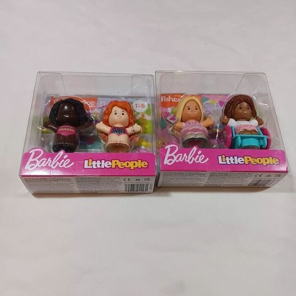 Fisher Price BARBIE Little People Swimmer + Birthday Party Figures 2 2 packs - Picture 1 of 5